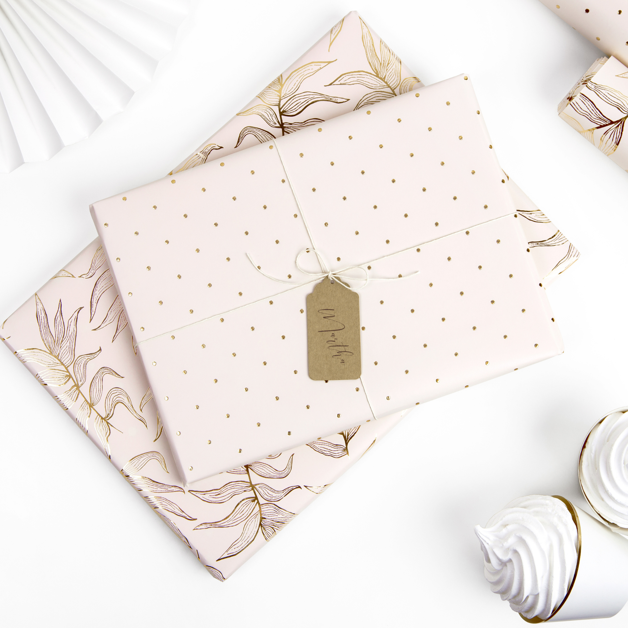 Geschenkpapier-Set Rosa & Gold -hey-Party.de- Geschenkverpackung -#Variante_