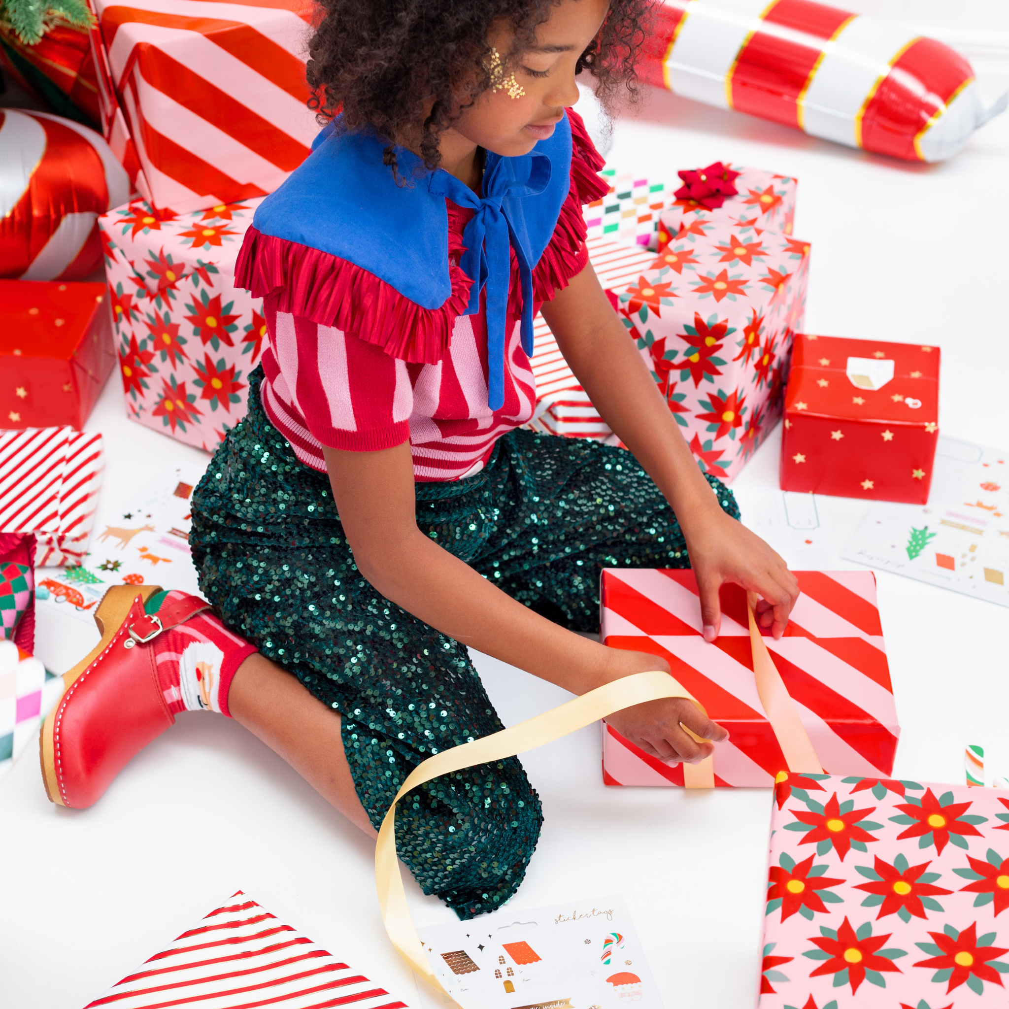 Geschenkpapier Rolle Weihnachtsstern -hey-Party.de- Geschenkverpackung -#Variante_