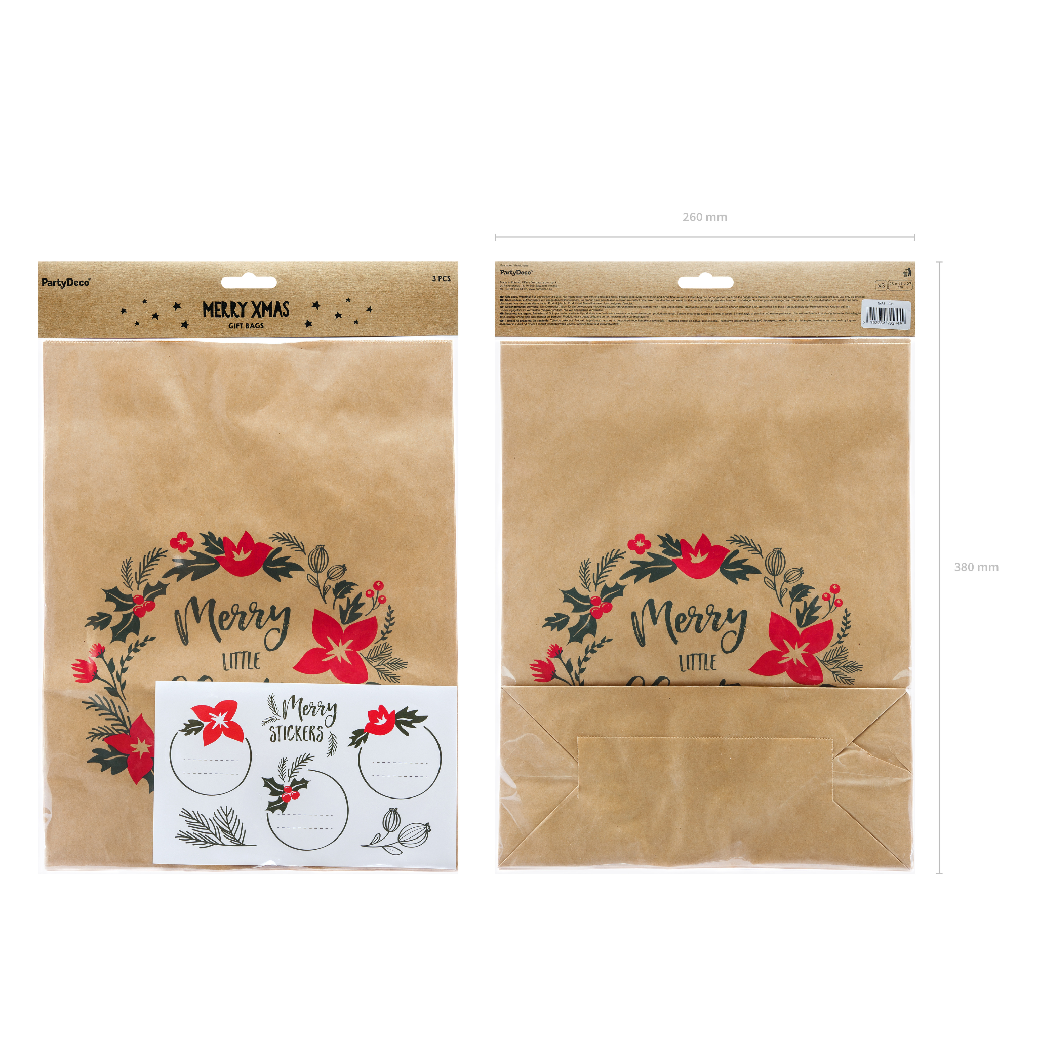 Geschenktüten Set „Merry Little Christmas“ -hey-Party.de- Geschenktütchen -#Variante_