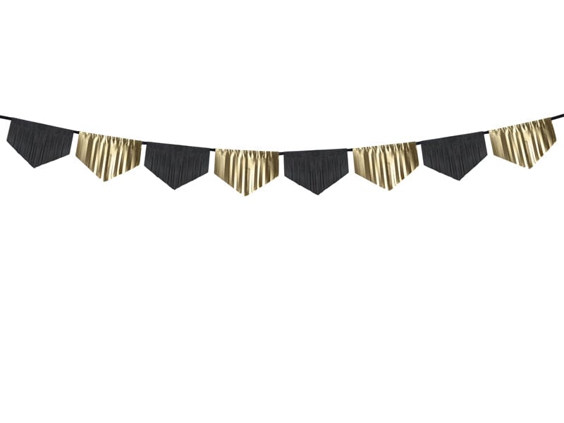 Girlande Fransen Schwarz & Gold -hey-Party.de- Girlanden -#Variante_