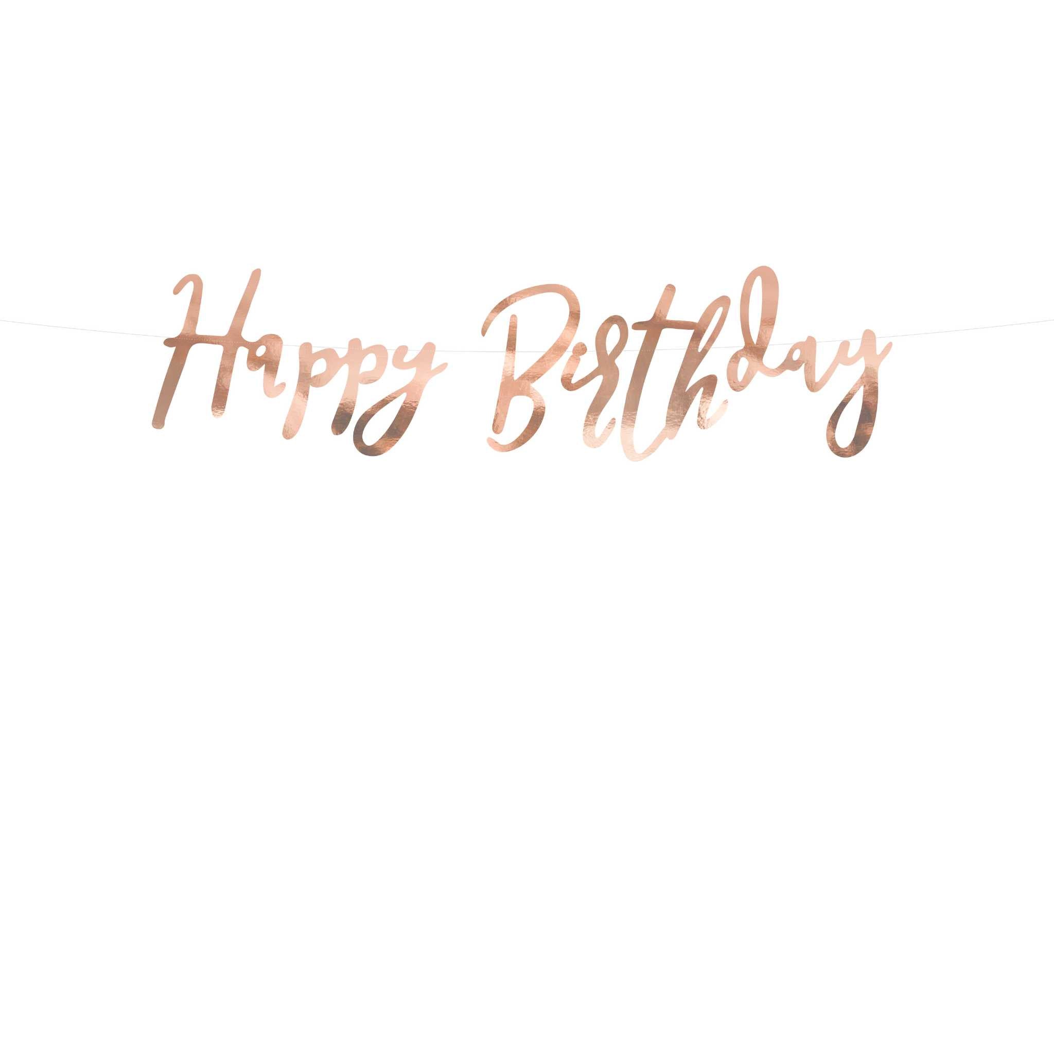 Girlande "Happy Birthday" Roségold -hey-Party.de- Girlanden -#Variante_