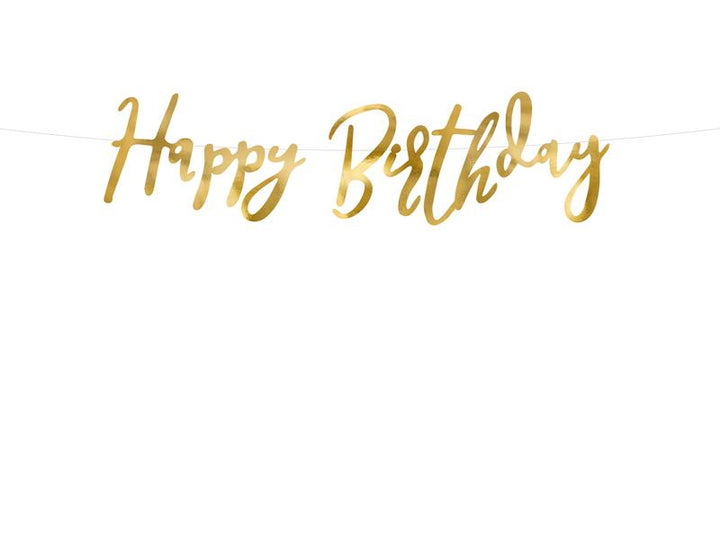 Girlande Schriftzug "Happy Birthday", Gold Girlanden Hey Party