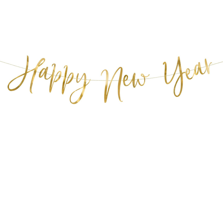 Girlande Schriftzug "Happy New Year", gold Girlanden Hey Party