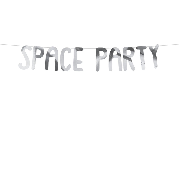 Girlande "Space Party" 13x96 cm, Silber Girlanden Hey Party