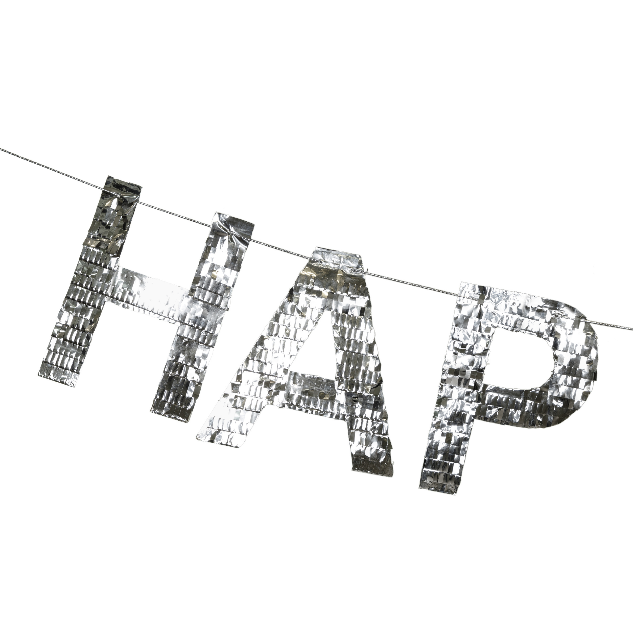 Girlande "Happy Birthday" Glitzer Silber -hey-Party.de- Girlanden -#Variante_
