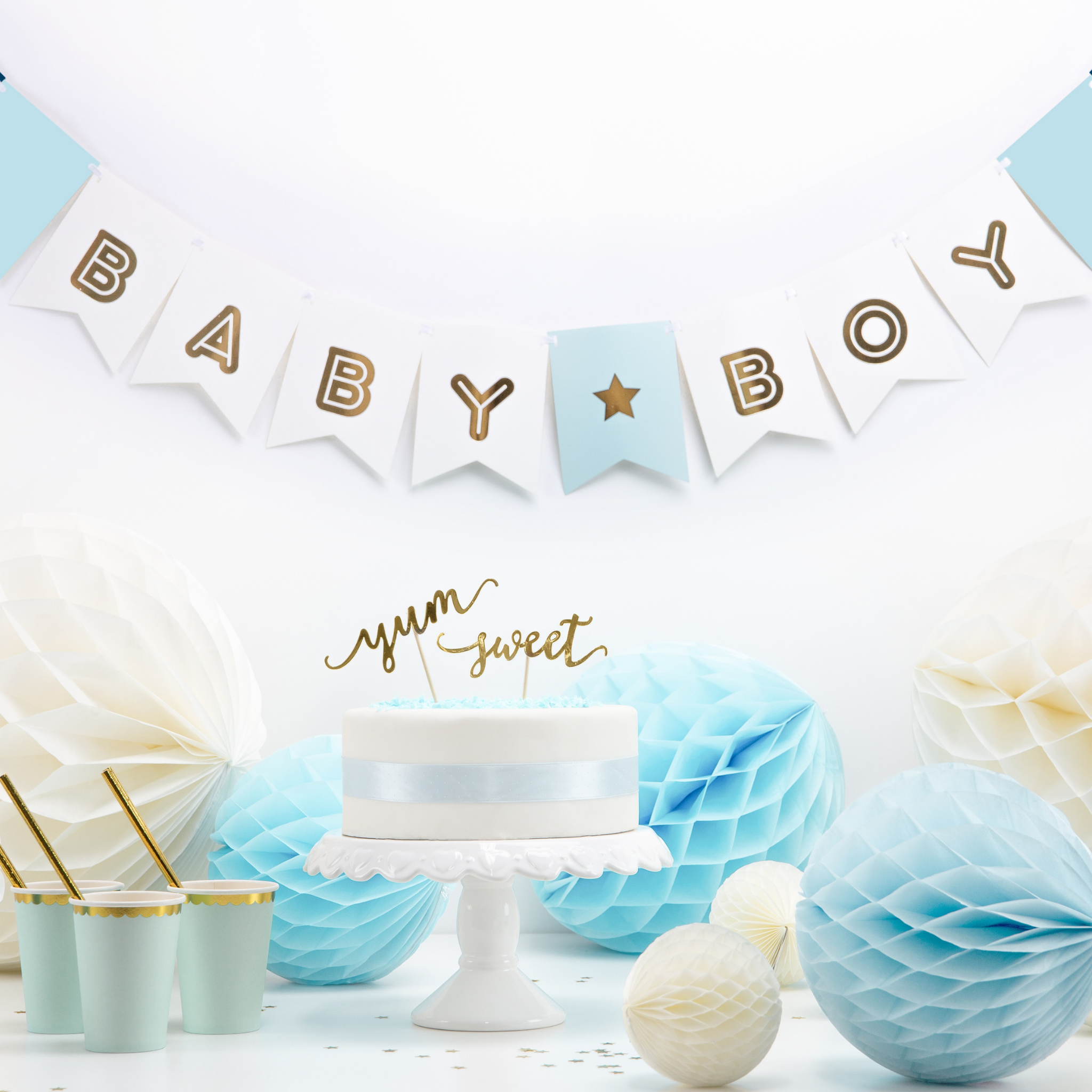 Girlande "Baby Boy" Blau -hey-Party.de- Girlanden -#Variante_