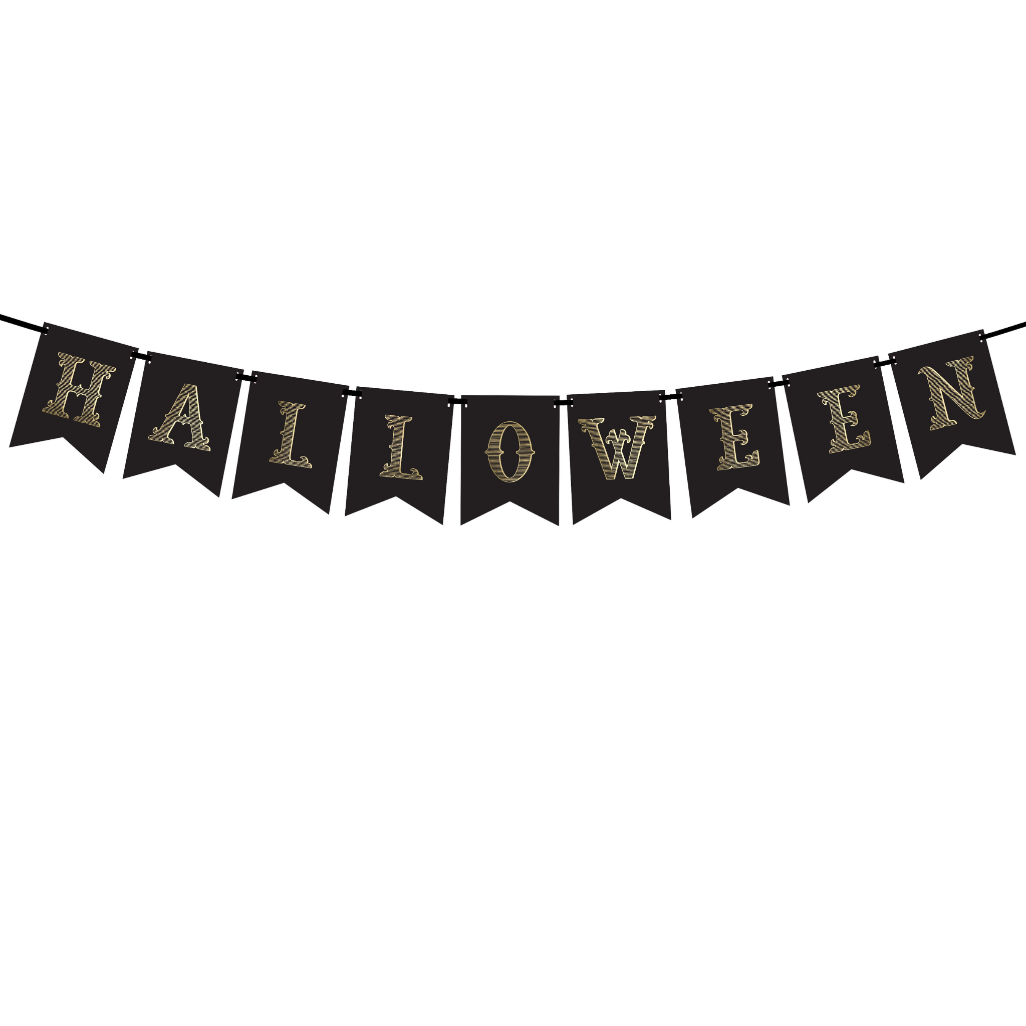 Girlande Halloween Schwarz & Gold -hey-Party.de- Girlanden -#Variante_