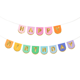 Girlande "Happy Birthday" Rainbow Gold -hey-Party.de- Girlanden -#Variante_