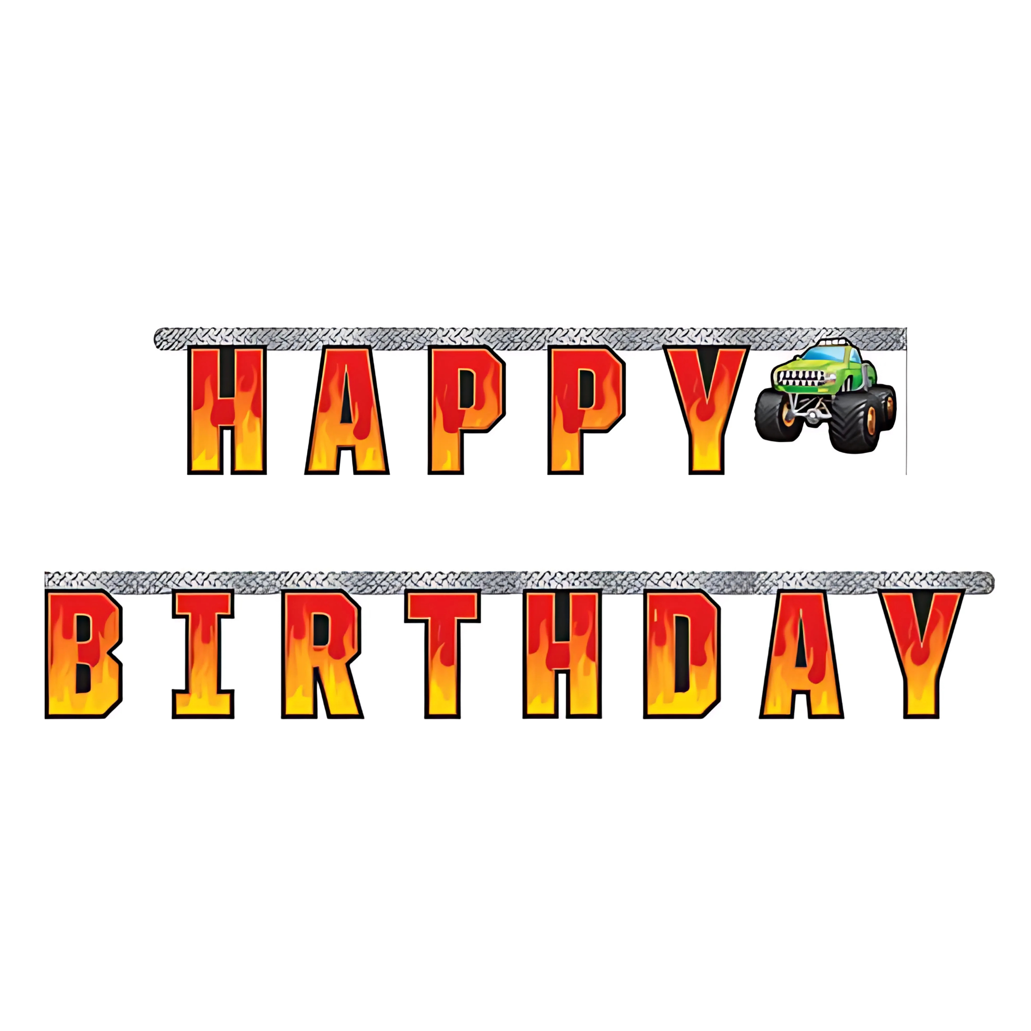 Girlande Monstertruck "Happy Birthday" -hey-Party.de- Girlanden -#Variante_