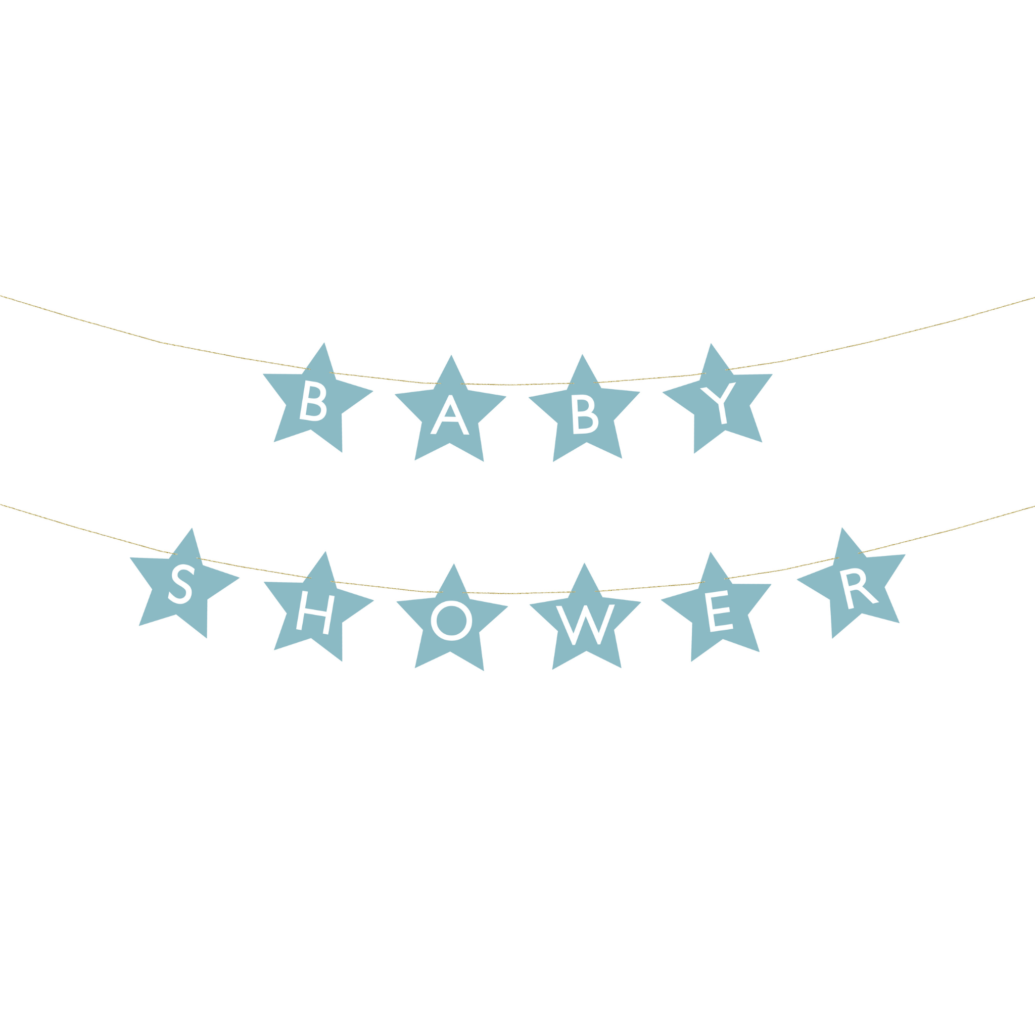 Girlande "Babyshower" Sterne Hellblau -hey-Party.de- Girlanden -#Variante_