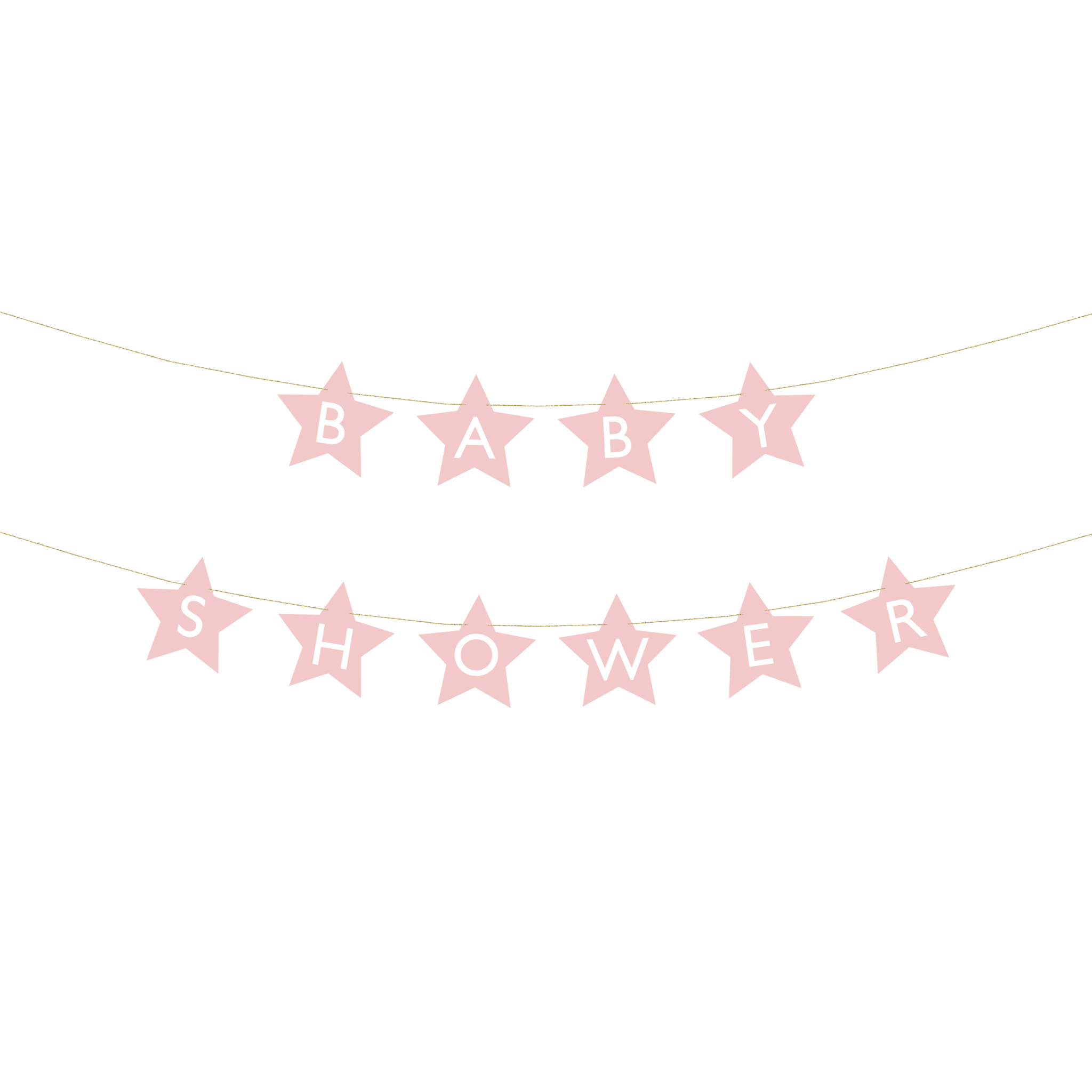 Girlande "Babyshower" Sterne Rosa -hey-Party.de- Girlanden -#Variante_