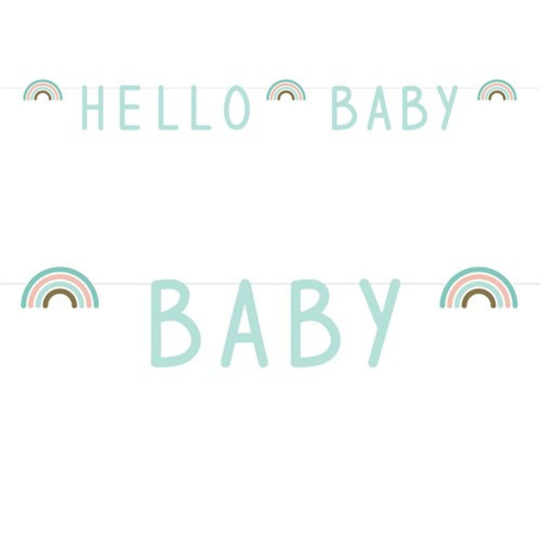 Girlande "Hallo Baby" Rainbow -hey-Party.de- Girlanden -#Variante_