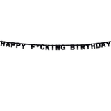 Girlande "Happy F*cking Birthday" Schwarz -hey-Party.de- Girlanden -#Variante_