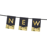 Girlande "Happy New Year" Schwarz & Gold -hey-Party.de- Girlanden -#Variante_