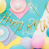 Girlande "Happy Birthday" Gold -hey-Party.de- Girlanden -#Variante_