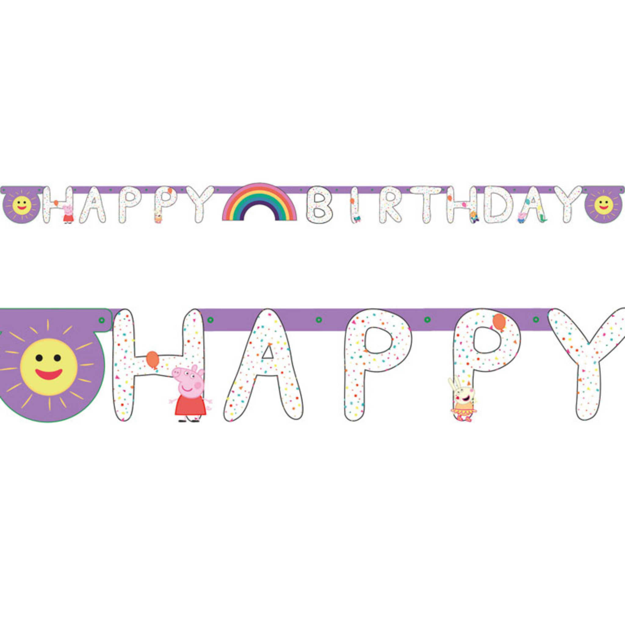 Girlande "Happy Birthday" Peppa Wutz -hey-Party.de- Girlanden -#Variante_