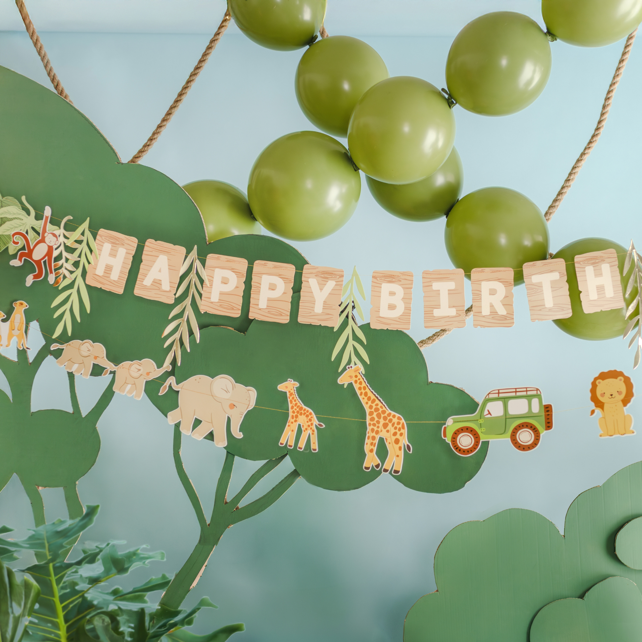 Girlande "Happy Birthday" Safari -hey-Party.de- Girlanden -#Variante_