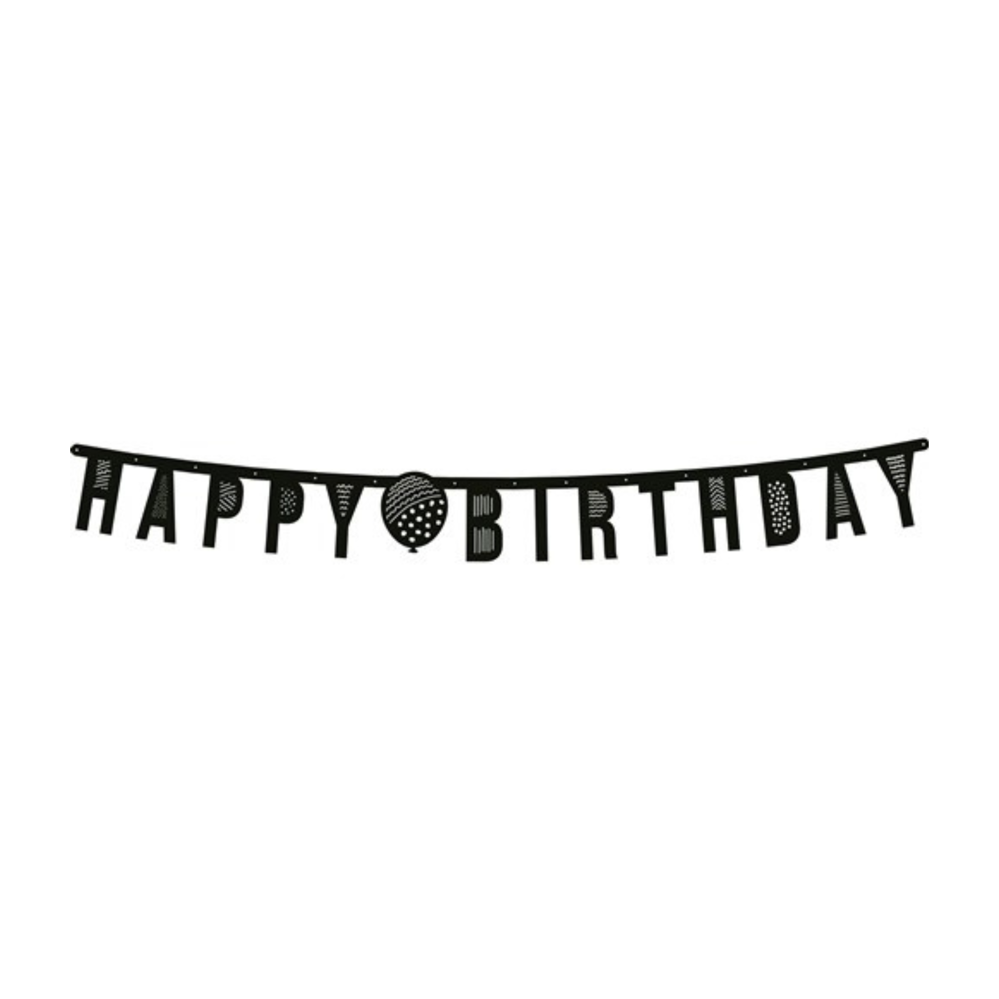 Girlande "Happy Birthday" Schwarz -hey-Party.de- Girlanden -#Variante_