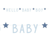 Girlande "Hello Baby Boy" Sterne Blau -hey-Party.de- Girlanden -#Variante_