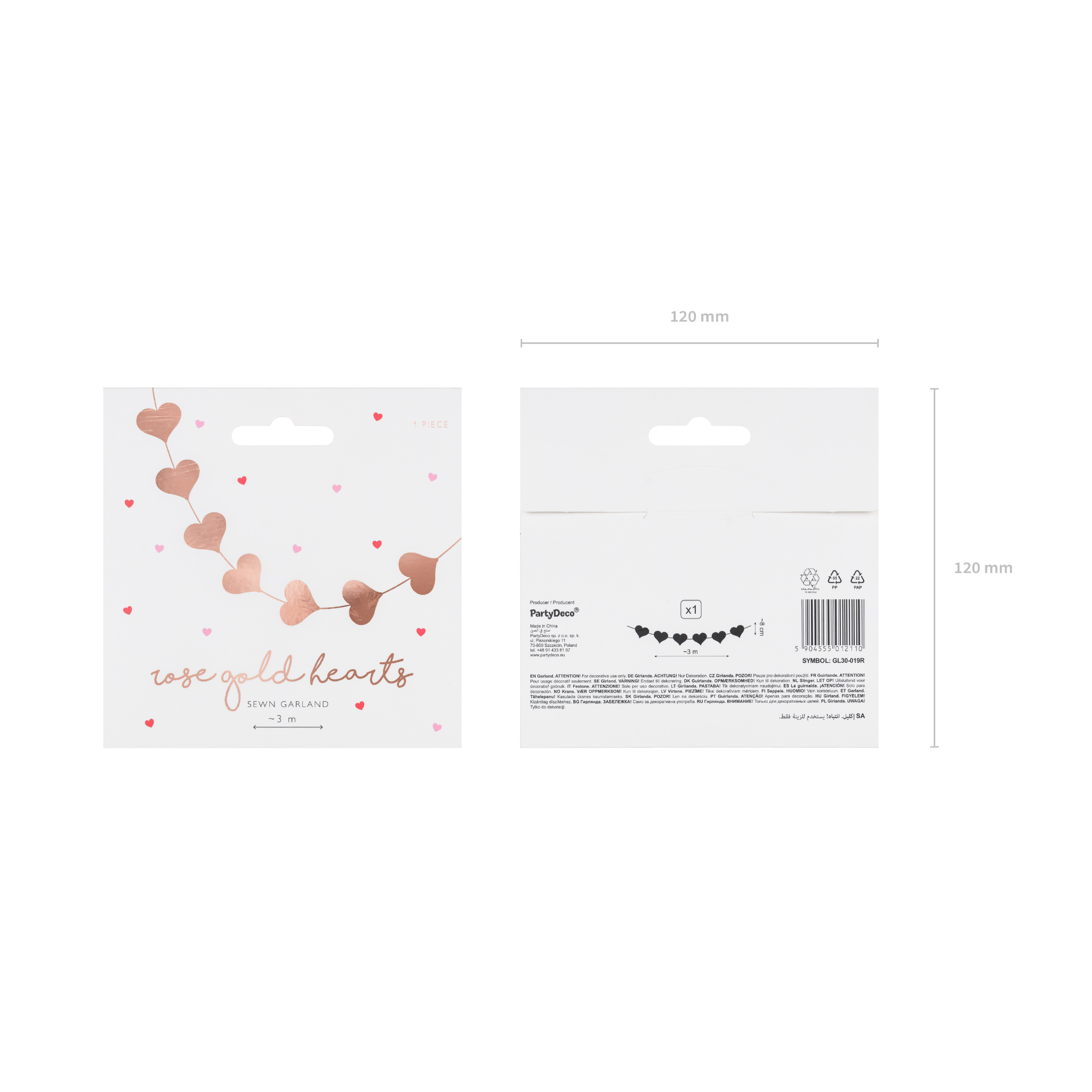 Girlande Herzen Roségold -hey-Party.de- Girlanden -#Variante_