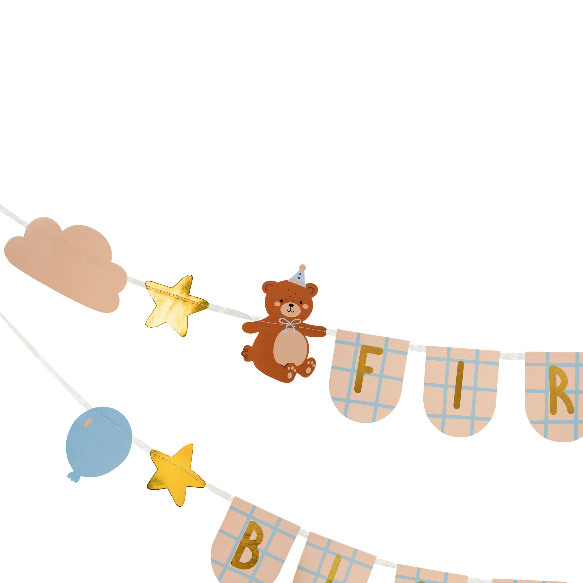 Girlande "First Birthday" Bären -hey-Party.de- Girlanden -#Variante_
