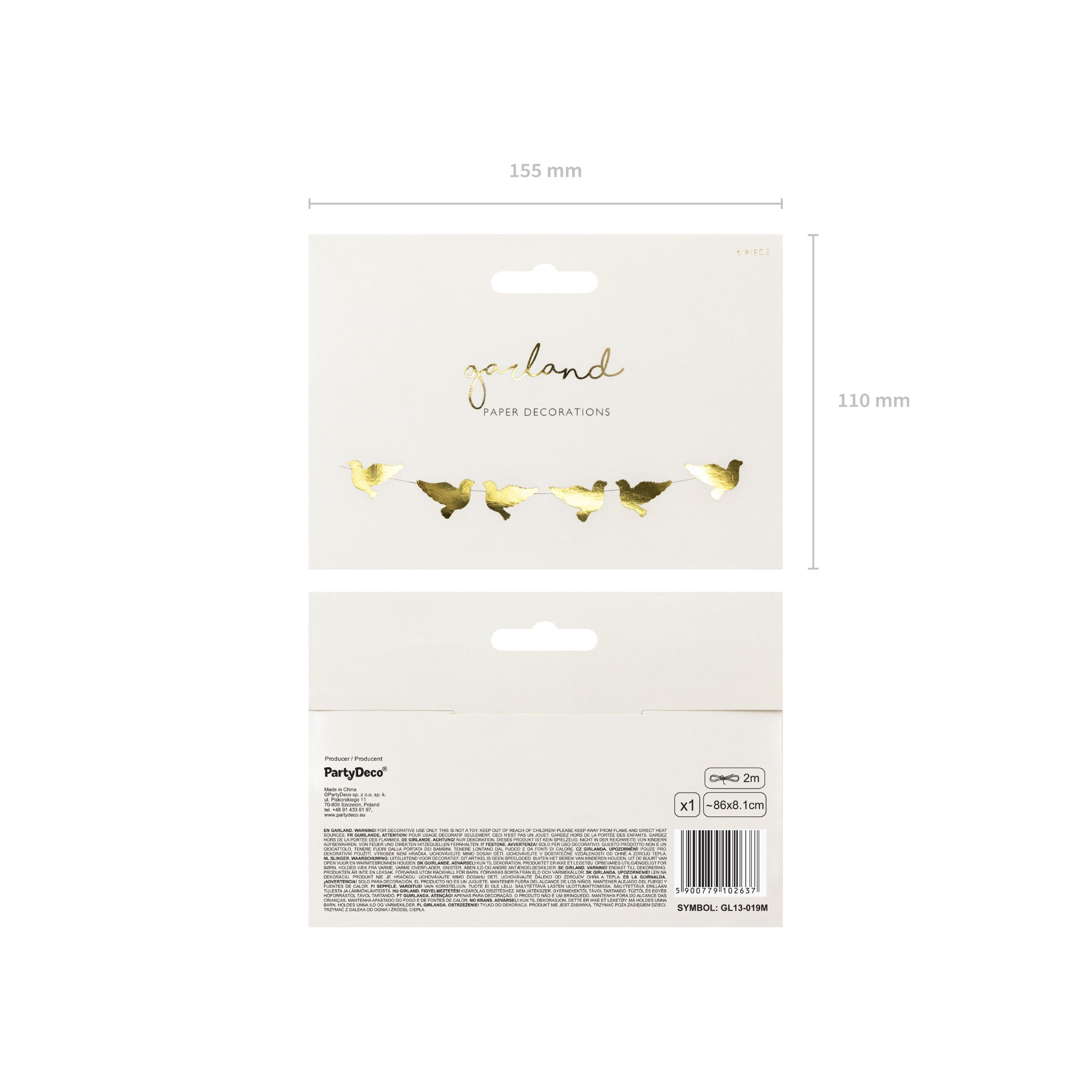 Girlande goldene Tauben -hey-Party.de- Girlanden -#Variante_