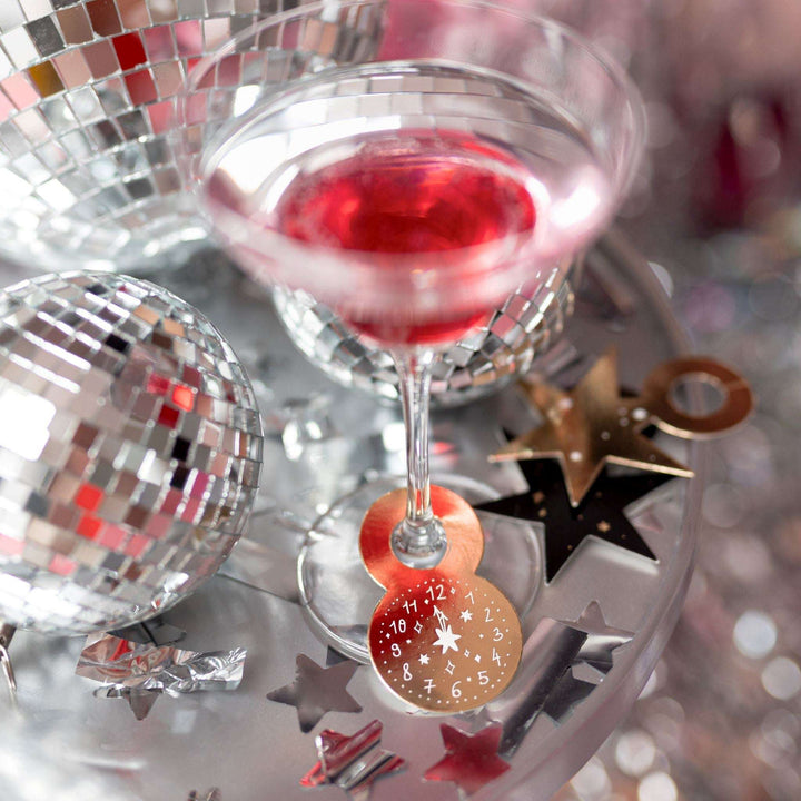 Glasmarker „Happy New Year“, 6 Stück Accessoires zum Feiern Hey Party