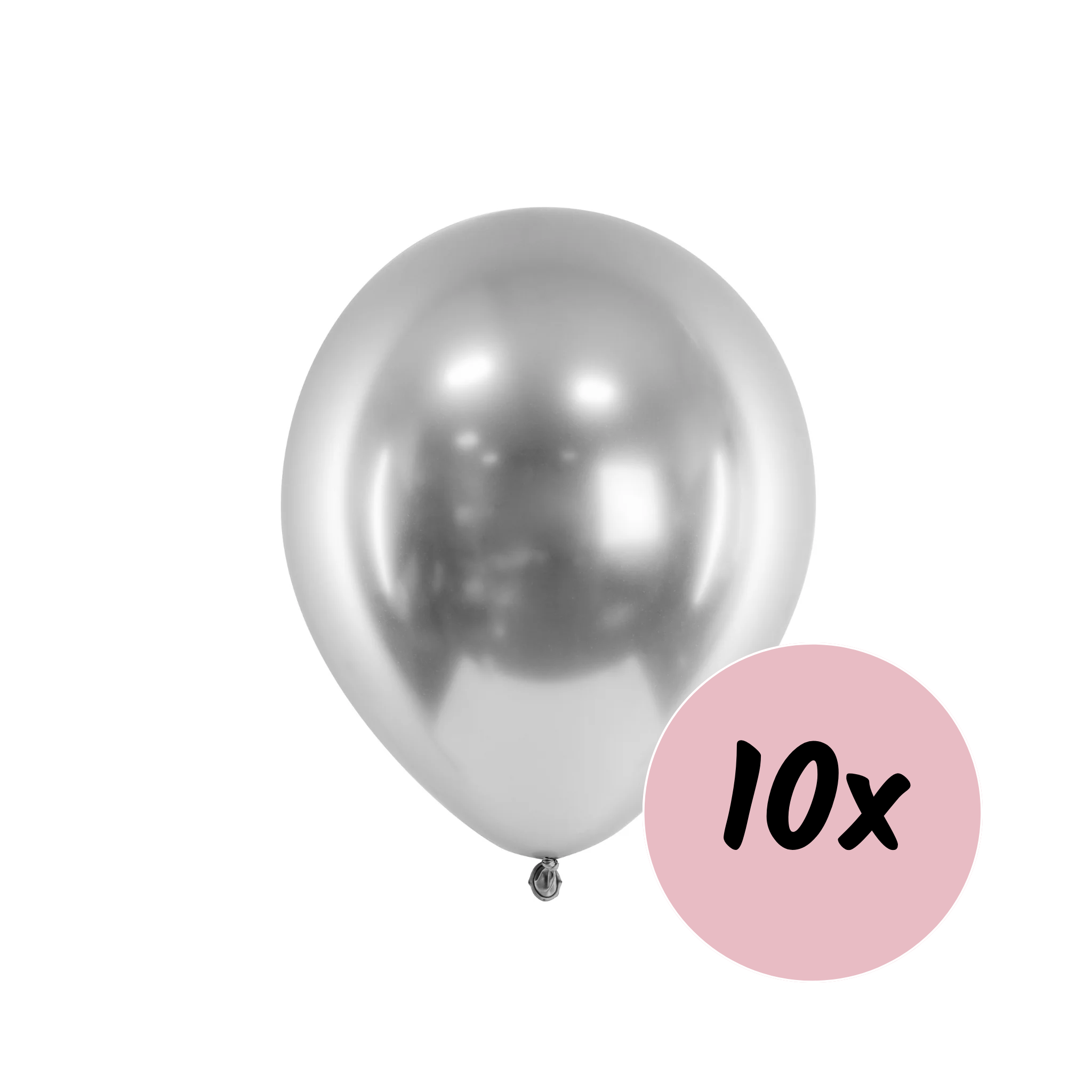 Glossy Luftballons Silber -hey-Party.de- Latexballons -#Variante_10 Stück