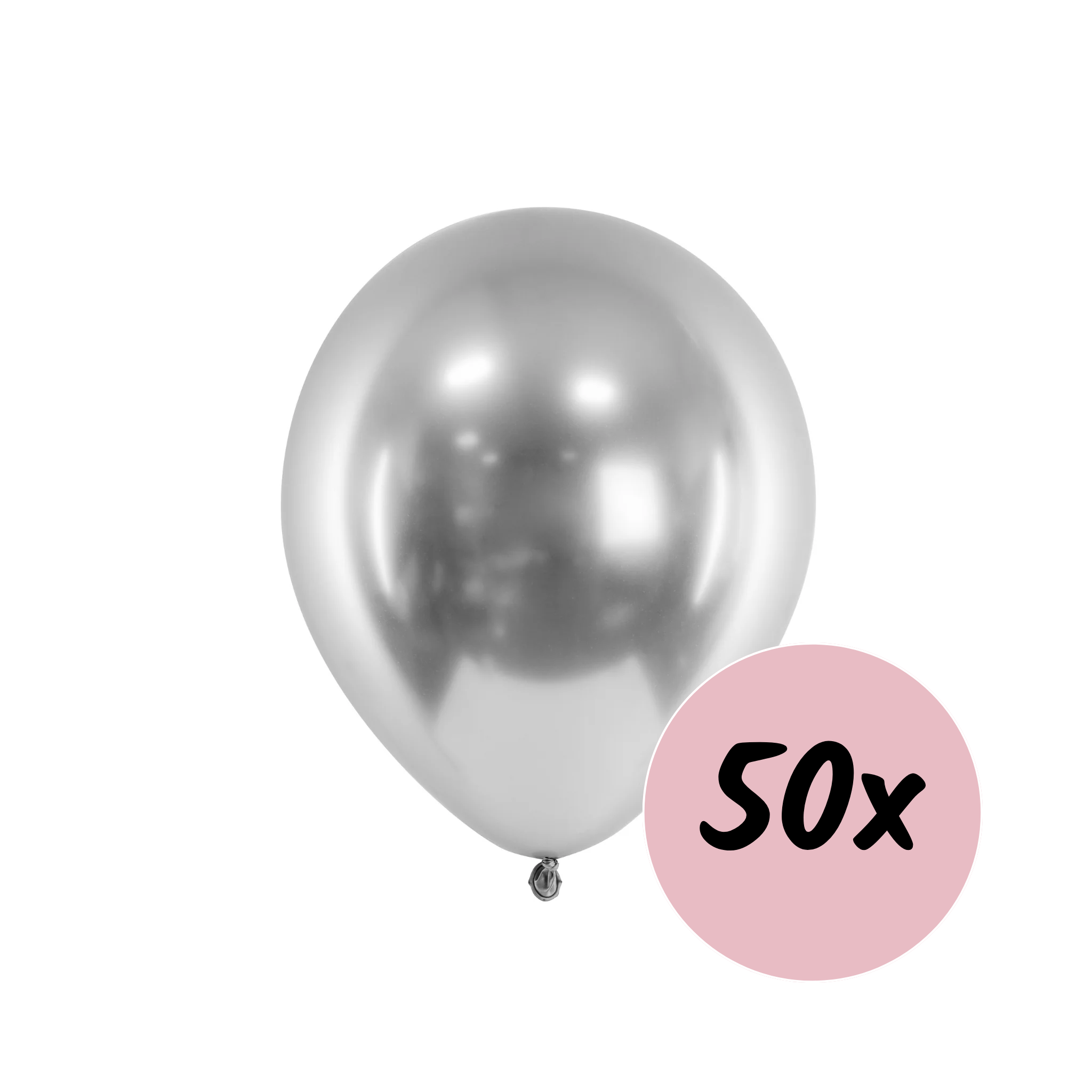Glossy Luftballons Silber -hey-Party.de- Latexballons -#Variante_50 Stück