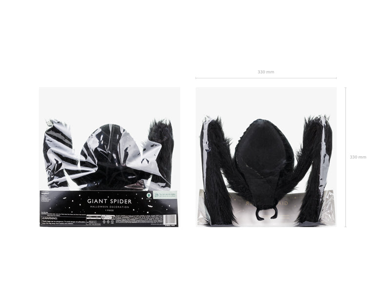 Deko Riesen-Spinne Schwarz, ca. 103 x 75 cm