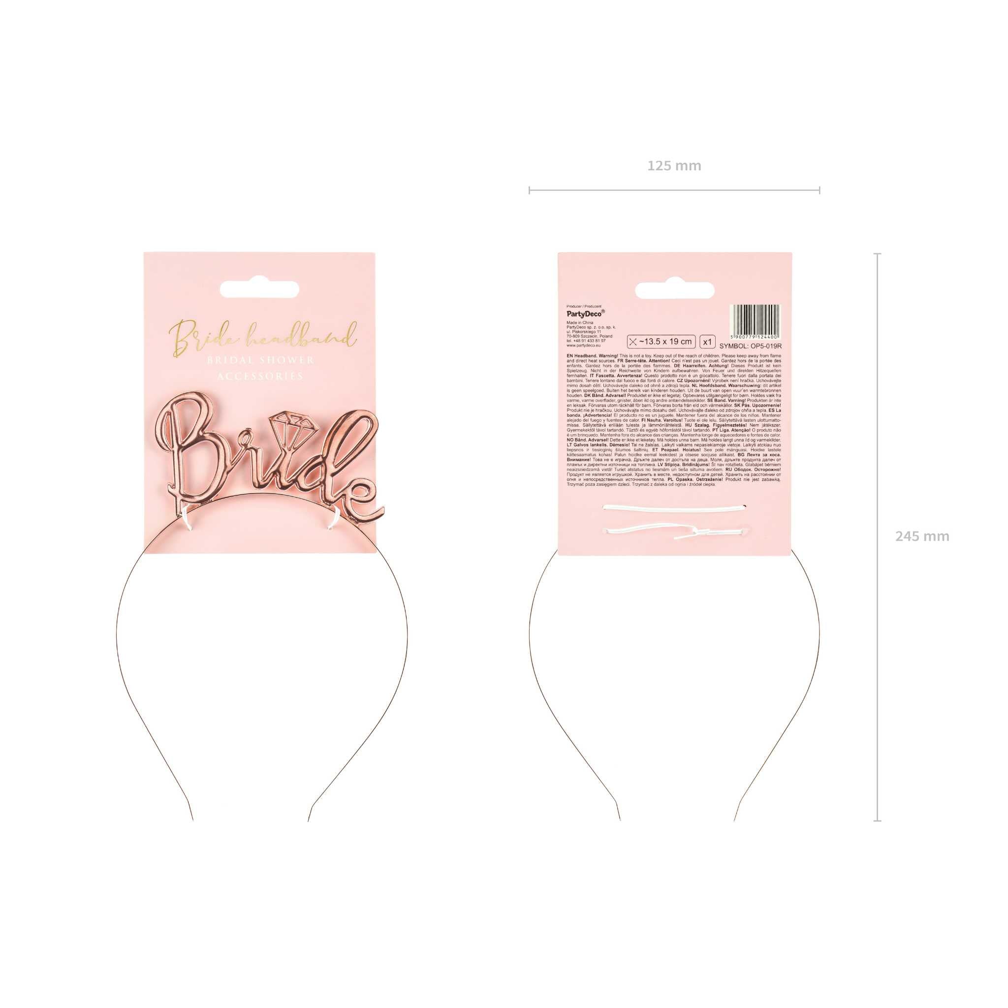 Haarreif "Bride" Roségold -hey-Party.de- Accessoires zum Feiern -#Variante_