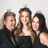 Haarreif "18" Rüschen Schwarz -hey-Party.de- Partyhütchen -#Variante_