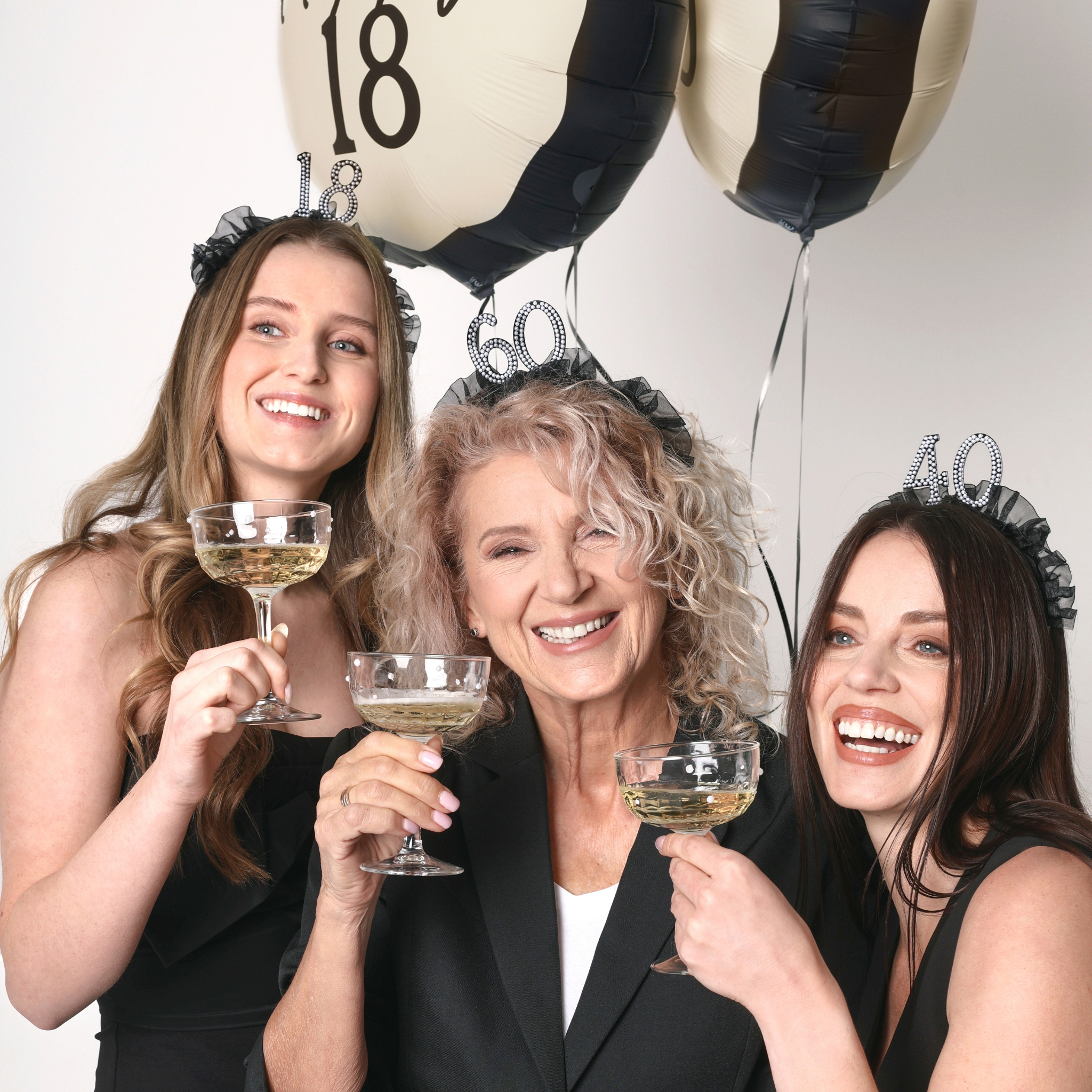 Haarreif "60" Rüschen Schwarz -hey-Party.de- Partyhütchen -#Variante_