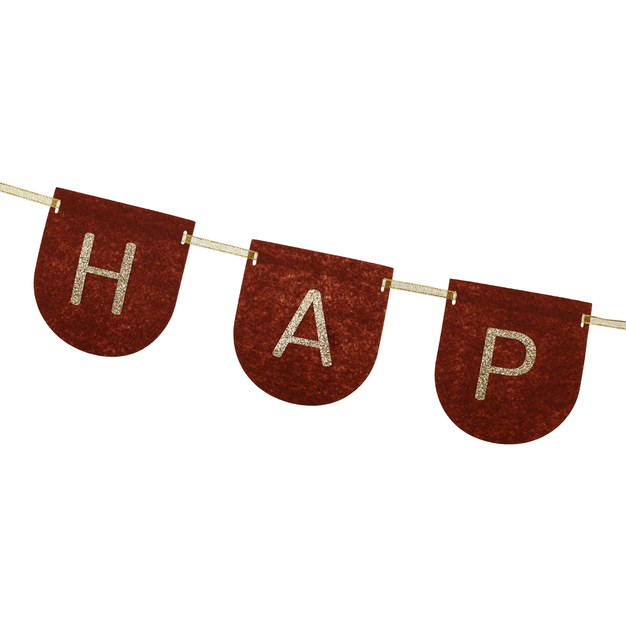 Filz-Girlande "Happy Birthday" Braun -hey-Party.de- Girlanden -#Variante_