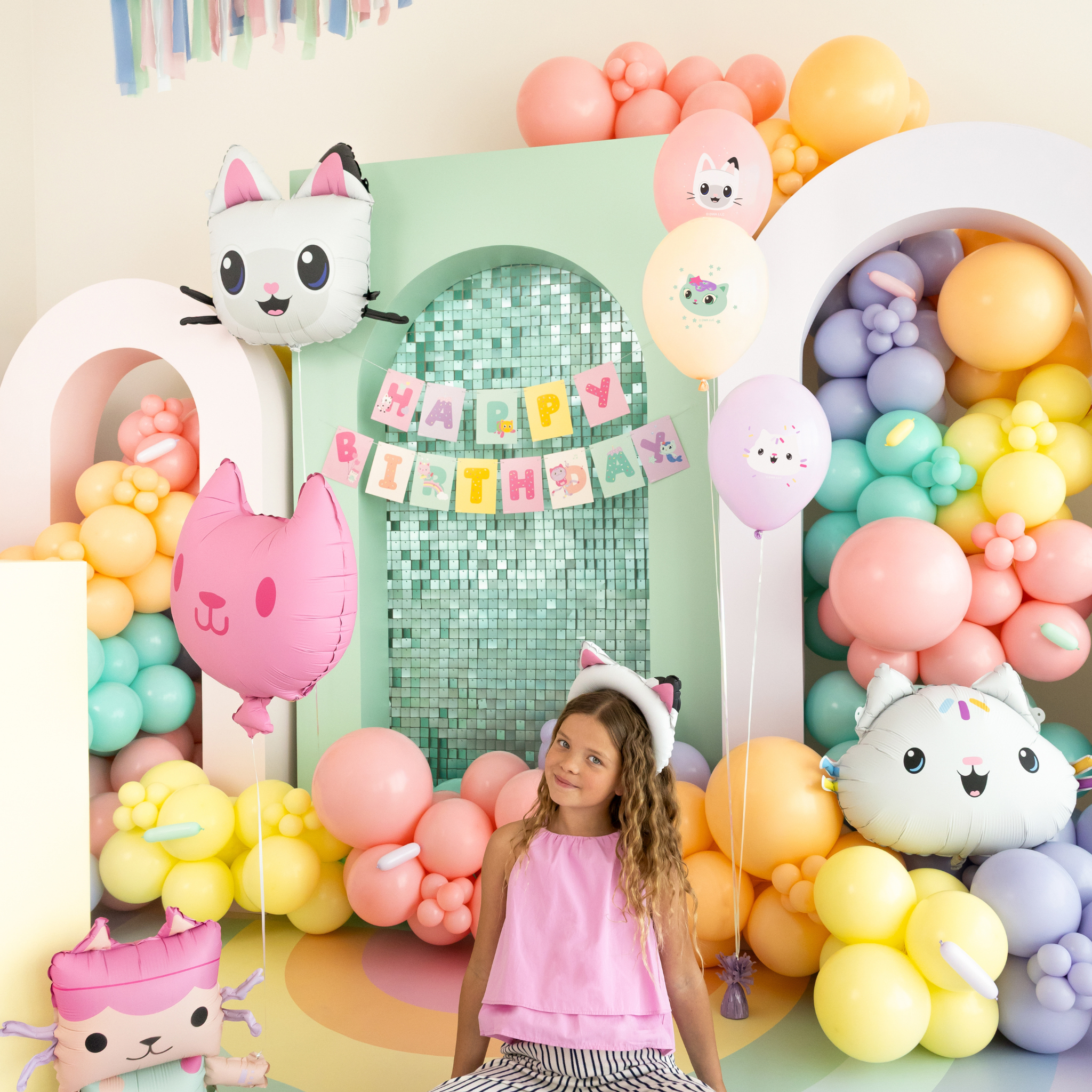 Happy Birthday Girlande Gabby´s Dollhouse -hey-Party.de- Girlanden -#Variante_