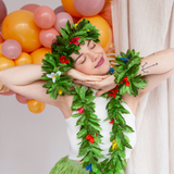 Hawaii-Set Blumen und Blätter