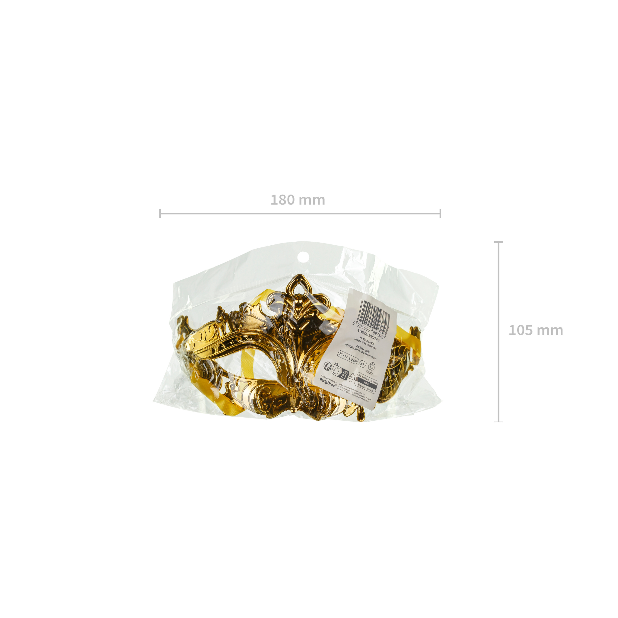 Karnevalsmaske Gold -hey-Party.de- Masken -#Variante_
