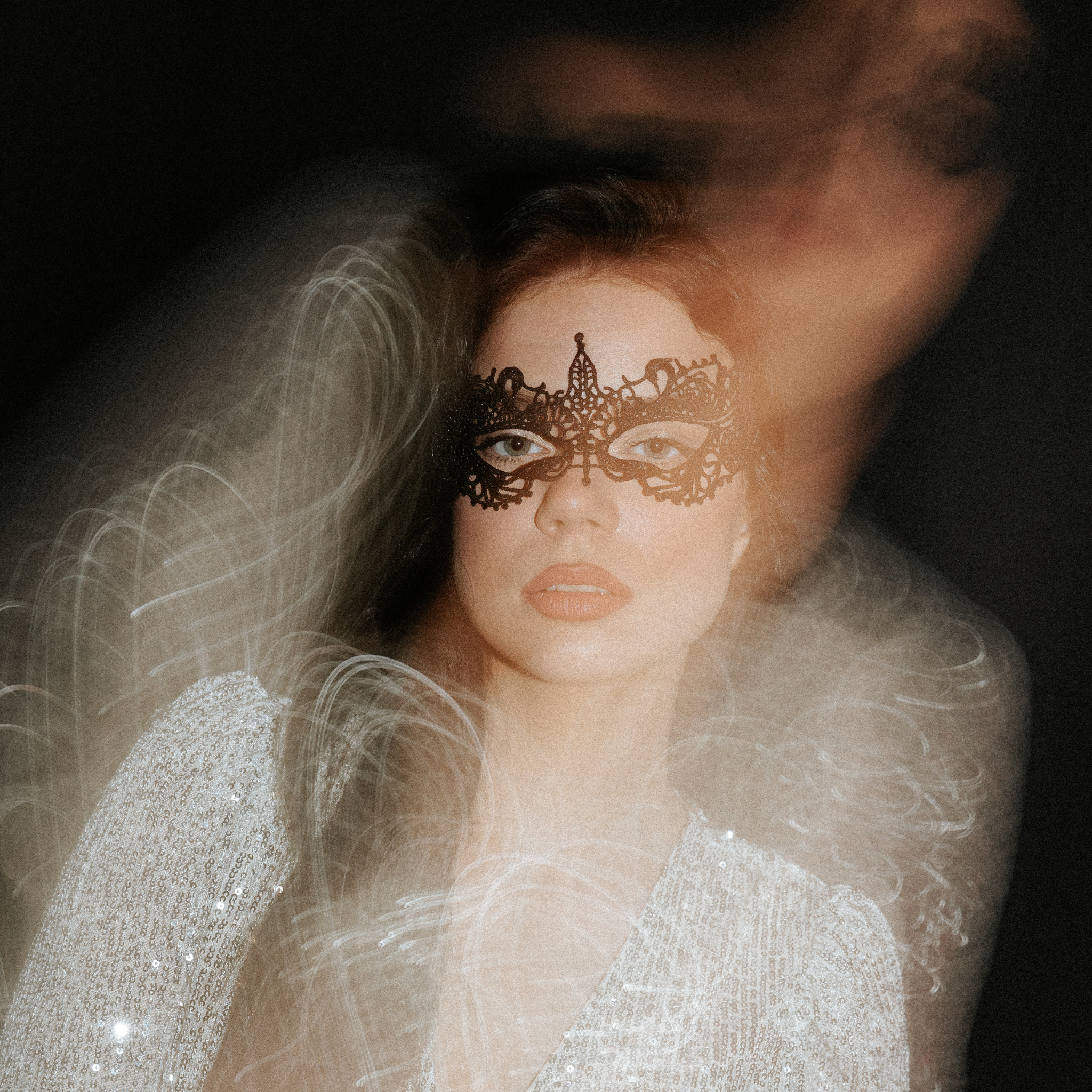 Karnevalsmaske Spitze Schwarz Schmal