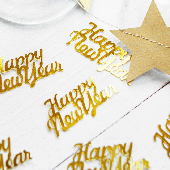 Konfetti „Happy New Year“, Gold Konfetti und Streudeko Hey Party