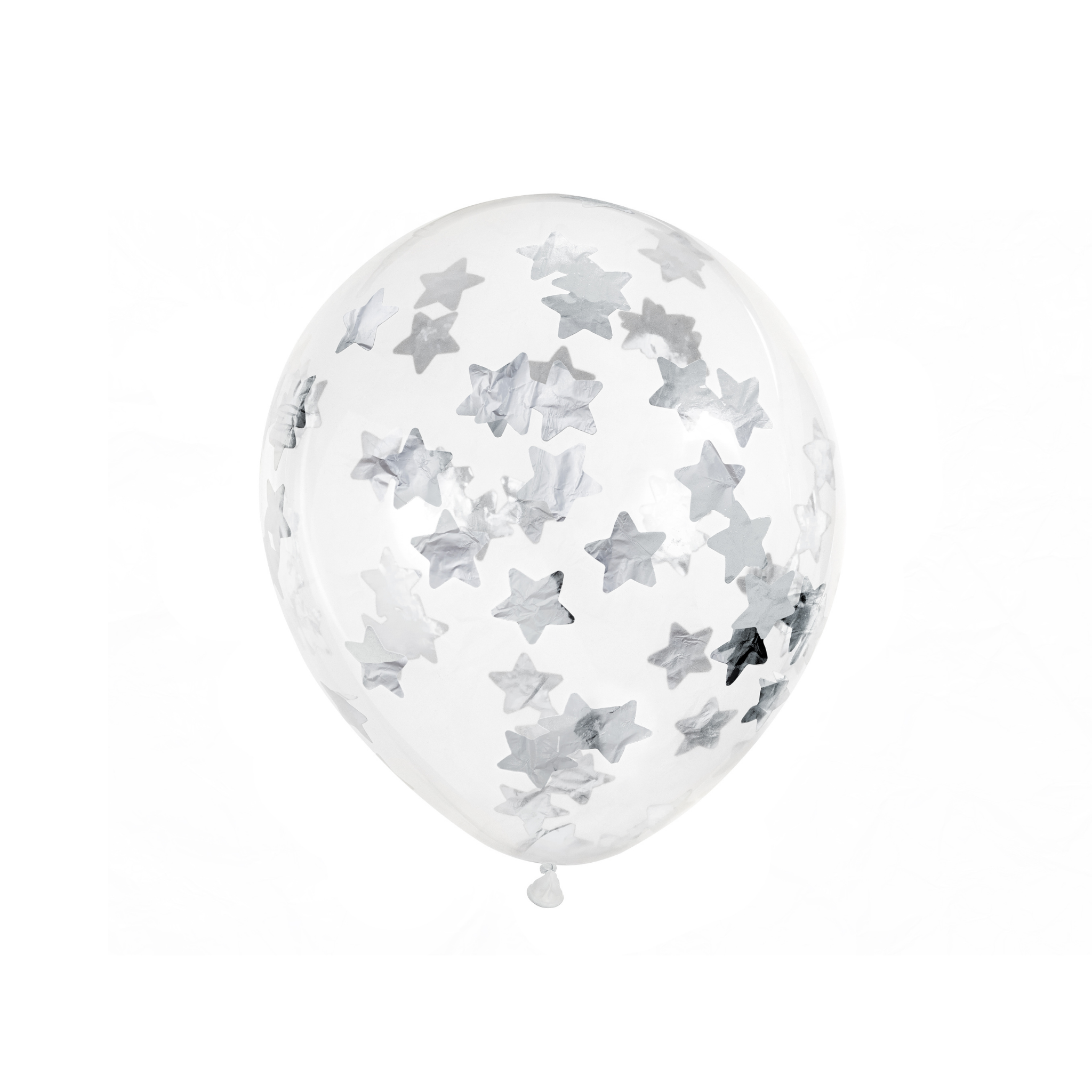 Konfettiballons Sterne Silber -hey-Party.de- Latexballons -#Variante_