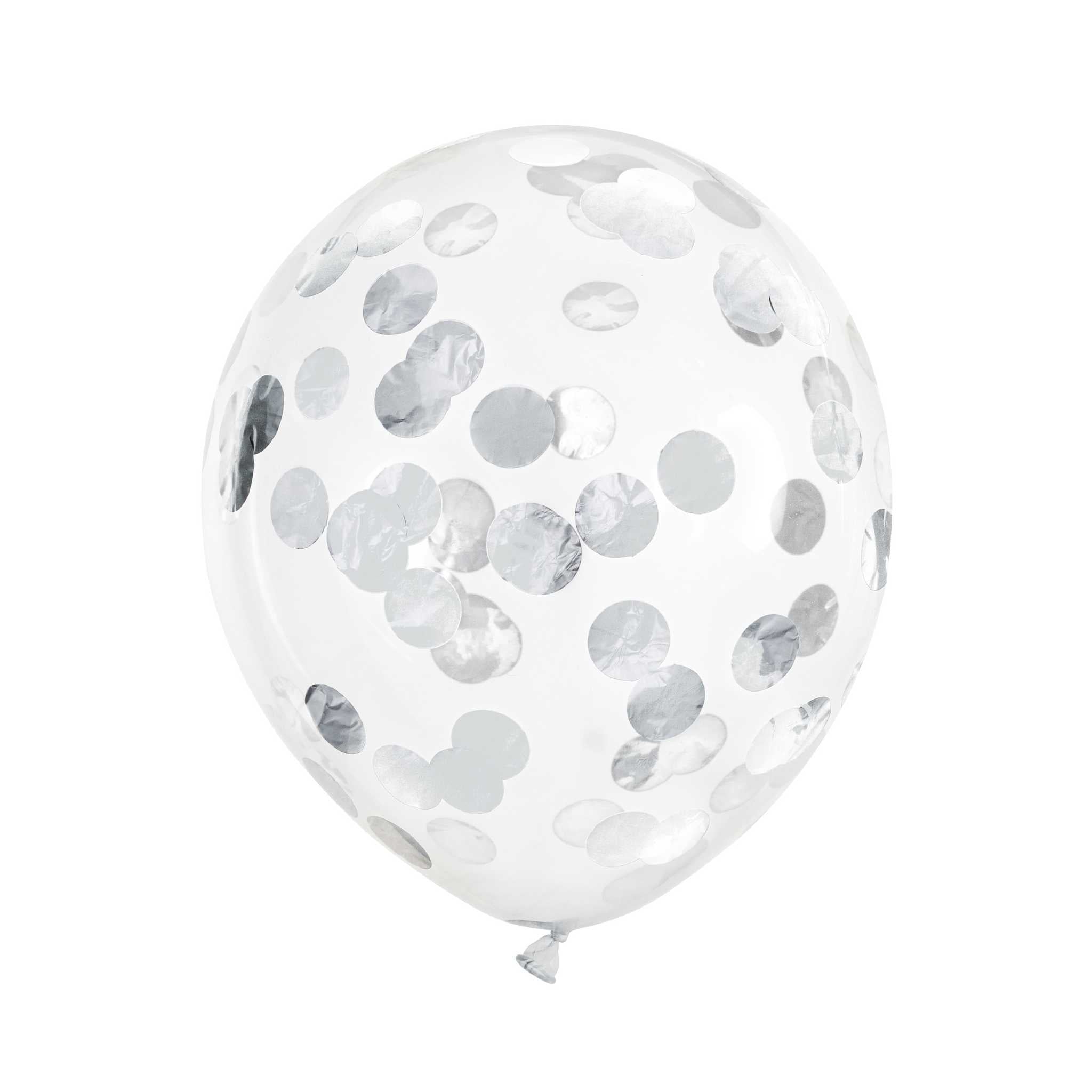 Konfettiballons Silber -hey-Party.de- Latexballons -#Variante_