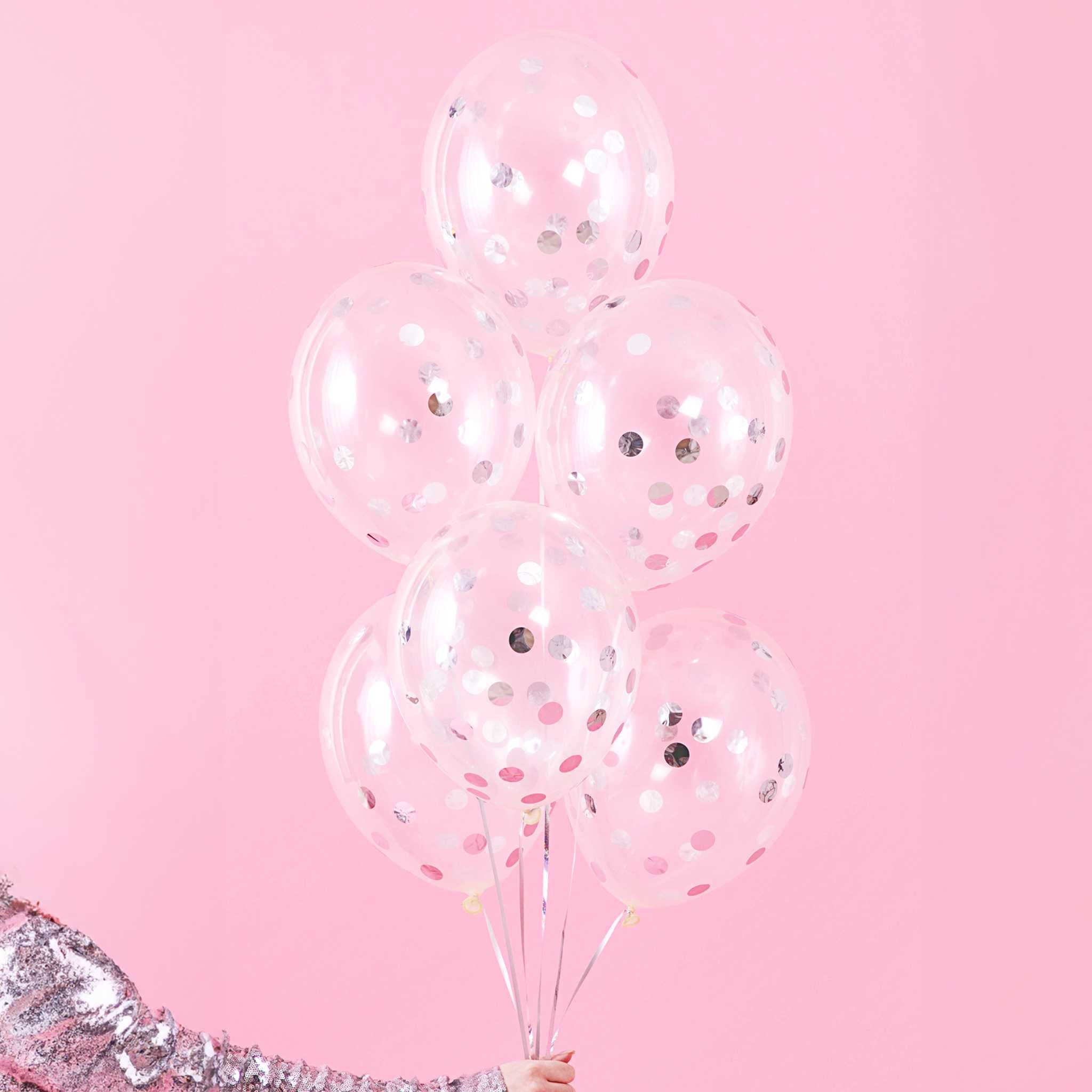 Konfettiballons Silber -hey-Party.de- Latexballons -#Variante_