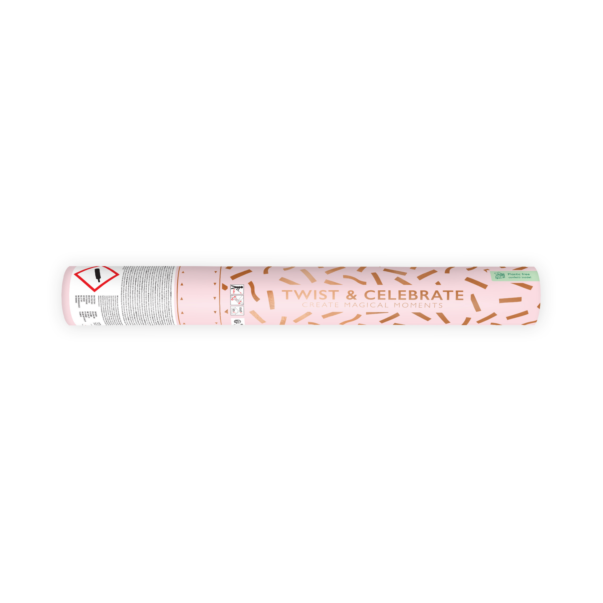 Konfettikanone Streifen roségold -hey-Party.de- Konfettikanonen -#Variante_