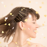 Mini- Konfettikanone Herzen Gold & Weiß -hey-Party.de- Konfettikanonen -#Variante_