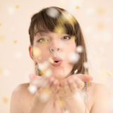 Mini- Konfettikanone Herzen Gold & Weiß -hey-Party.de- Konfettikanonen -#Variante_