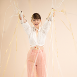 Mini- Konfettikanone Luftschlangen Gold & Weiß -hey-Party.de- Konfettikanonen -#Variante_