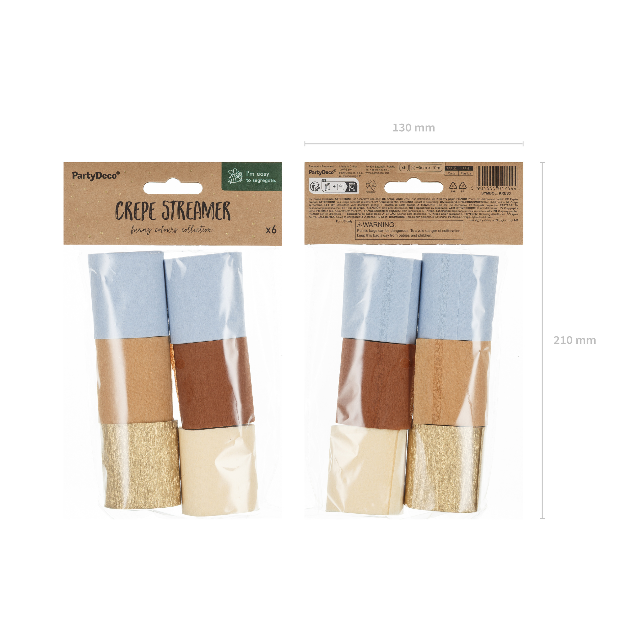 Kreppbänder Blau & Braun -hey-Party.de- Hängedekoration -#Variante_