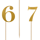 Kuchentopper Zahlen Tischnummern Gold -hey-Party.de- Cupcake- und Kuchen-Topper -#Variante_