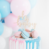 Caketopper "Oh Baby" Holz -hey-Party.de- Cupcake- und Kuchen-Topper -#Variante_