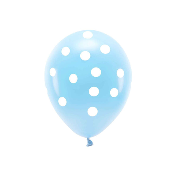 Luftballons Hellblau mit Punkten Hey Party